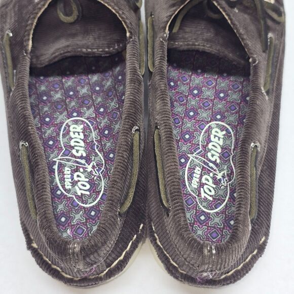 Sperry Top-Sider Women's A/O Grey Washed Corduroy Boat Shoe (Brown) Women's 10M - Picture 2 of 8